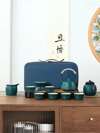 Tea Trays Ceramic Set Portable Bag Chinese Outdoor Minimalist Home Office Pot Cup