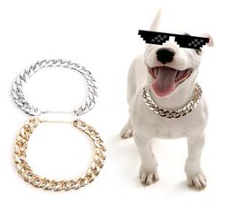 1pcs Gold silver plastic Chain Small and Mediumsized Dog Collar Teddy Pet Necklace Jewellery Accessories5363512