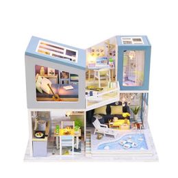 Architecture/DIY House Casa Doll House Furniture Miniature Dollhouse DIY Miniature House RoomToys for Children Casa Dollhouse