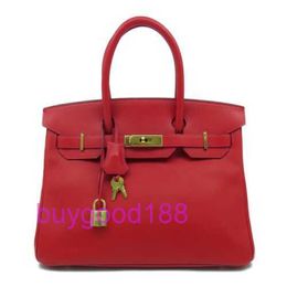 AAbirdkin Delicate Luxury Designer Totes Bag 30 Handbag Handbag Veau Epsom Rouge Red Women's Handbag Crossbody Bag
