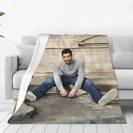 Blankets Tom Ellis Coral Fleece Plush Autumn/Winter Actor Portable Soft Throw Blanket For Home Office Quilt