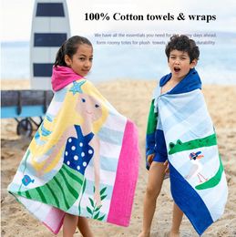 100 Cotton Summer Children039s Beach Towel Wrap Cartoon Printed Absorbent Cotton Bath Towel For Children Cartoon Towel Toall7056976