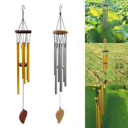 Decorative Figurines 6-Tube Creative Metal Wind Chime Pendant Ornament For Living Bedroom Balcony Restaurant Dining Coffee Shop Hanging