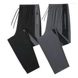 Men's Pants Fashion Summer Thin Stretch Trousers Men Elastic Waist Korean Classic Black Grey Blue Casual Formal Male Brand