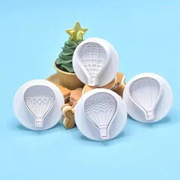 Baking Moulds 4Pcs Air Balloon Cookies Spring Mold Cutter Press Biscuit Fondant For Festival DIY