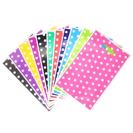 Gift Wrap Colourful Dots Bags Handles Plastic Bag Party Supplies Shopping Packaging Wedding Decoration 10pcs/lot