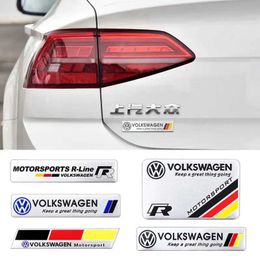 Car Stickers Car Metal Badge Body Auto Badge Decoration Sticker For Volkswagen R Line Golf Polo Passat Jetta Tiguan Touareg CC Accessories T240513