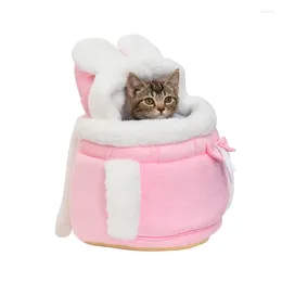 Cat Carriers Winter Carrier Backpack Warm Soft Fleece Pet For Kitten Small Dog Fashion Travel Bag Cats Supplies