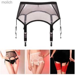 Garters Transparent mesh strap sexy high waisted transparent strap with 4 adjustable shoulder straps and clips suitable for womens inventory WX