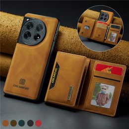 Luxury 2 in 1 Magnetic Removable Leather Vogue Phone Case for Oneplus 11 12 5G Durable Sturdy Business Multiple Card Slots Detachable Wallet Purse Bracket Back Cover