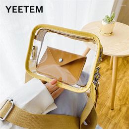 Shoulder Bags Jelly Pack 2024 Summer PVC Transparent Crossbody Bag Leather Wallet Japanese Small Square Cross Body Woman
