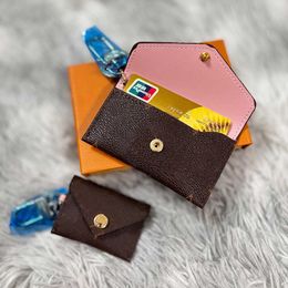 2024 Designer Letter Wallet Keychain Keyring Fashion Purse Pendant Car Chain Charm Brown Flower Mini Bag Trinket Gifts Accessories without box L6