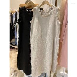 Casual Dresses Summer Dress Korean Loose Causal Tank Top Round Neck Age Reducing Simple Versatile A-line Mid Length Sleeveless For Women