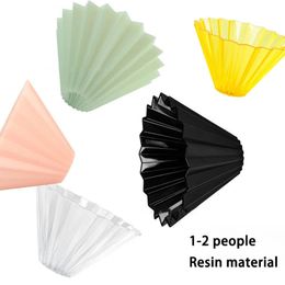 1-2 People Resin Hand Pour Coffee Philtre Cup Drop-proof Origami Philtre Cup Philtre Cup Drip Type Hand Pour Coffee Philtre 240514