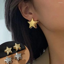 Backs Earrings Y2K Pentagram Two-Sided Clip For Women Metal Style Smooth Star Punk Minimalist Ear Buckle Accessories Fashion Jewelry