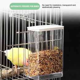 Other Bird Supplies Feeder With Dustproof Lid Anti-spill Transparent Parakeet Finch Box Pet Cockatiel Parrot W0L3