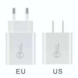 Free shipping to home 20W PD Type C USB Chargers Fast Charging EU US Plug Adapter Phone power delivery Charger For iPhone Samsung Huawei Plus with Box