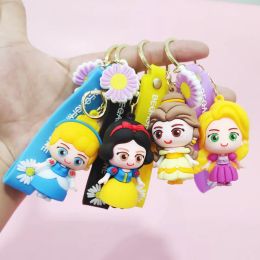 Cute Anime Keychain Charm Key Ring Fob Pendant Lovely American Girl Heiress Doll Couple Students Personalised Creative Valentine's Day Gift A8 UPS