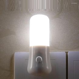 Night Lights EU/US Plug LED Light Push Button Switch Bedroom Bedside Lamp Baby Room Corridor Home Decor Wall Socket