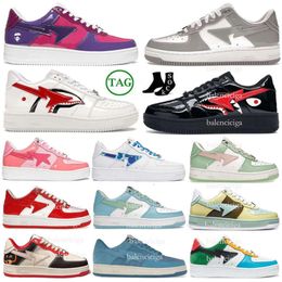 designer bapestasK8 Sta Casual Shoes S8 Low men women Patent Leather Blac White Abc Camo Camouflage Sateboarding Sports Bapely Sneaers Trainers Outdoor
