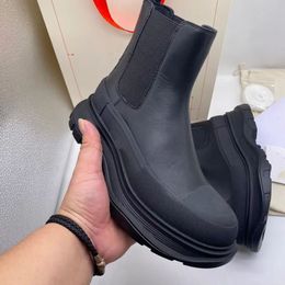 Fashion autumn and winter black rain boots women's classic casual sports shoes. Leather platform non-slip Chelsea running shoes motor vehicle women's shoes #0777