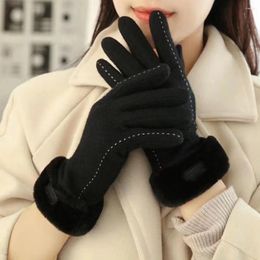 Cycling Gloves 1 Pair Women Stylish Touchscreen Design Thermal Lining Ladies For Winter Outdoor