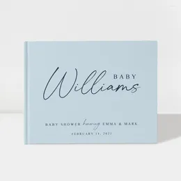 Party Supplies Baby Shower Guest Book | Pastel Blue And Navy Decorations 50 Sheets Of Paper Colour Choices Available Design: