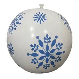 Party Decoration Inflatable Christmas Ball 16 Inch Height PVC Outdoor Snowflake Balloon Light Up Yard