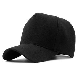 Ball Caps Mens winter large-sized felt baseball cap large head mens wool lined sports cap oversized wool buckle cap 56-60cm 60-65cm