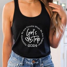 Women's Tanks Fashion Woman Tops 2024 Girls Trip Racerback Print Summer Outfit Sexy Women Vest Printed Clothes For