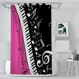 Shower Curtains Piano Abstract Keys Bathroom Music Notes Waterproof Partition Curtain Designed Home Decor Accessories
