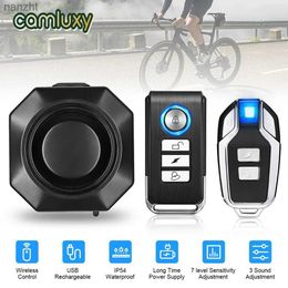 Alarm systems Camluxy wireless USB charging waterproof bicycle alarm remote control vibration detector alarm motorcycle Burglar alarm WX