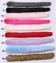 Adult products Metal 9 Colours choice 75cm long artificial wool Anal tail butt plug sex toys Erotic Anal dilator tail stimulation m9461801