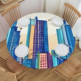 Table Cloth Exploring Modern Urban Living Round Greaseproof Home Decor