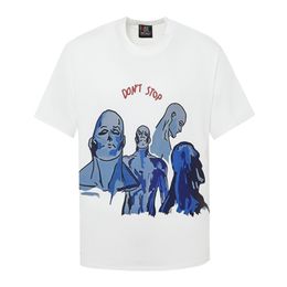 Round Neck Printed Hiphop T-shirt Men Streetwear Men's Tshirts Cotton Tee White Male Top