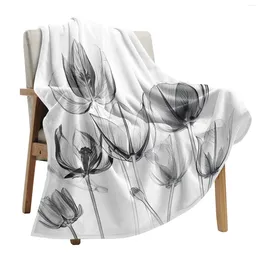 Blankets Flower Tulip Throws For Sofa Bed Winter Soft Plush Warm Throw Blanket Holiday Gifts