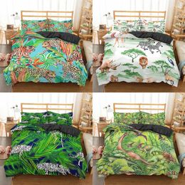 Bedding Sets Homesky Jungle Animal Duvet Cover Pillowcase Comforter Quilt Set Child Adult Bedroom Single Double Size Bedclothes