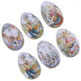 Gift Wrap 6 Pcs Container Easter Egg Box Child Food Containers With Lids Cookie Tin Tinplate Material Festival Accessory