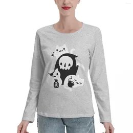 Women's Polos Death's Little Helpers Long Sleeve T-Shirts Graphic T Shirt Vintage Clothes For Women
