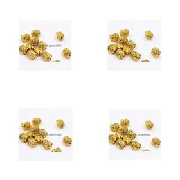 Alloy Alloy 100Pcs/Lot Gold Plated Buddha Head Spacer Beads Charms For Jewellery Diy Making 10X8Mm Drop Delivery Loose Dhdch Dhuim