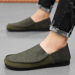 Casual Shoes Mens Loafers Luxury Genuine Leather For Men Summer Breathable Formal Dress Flats Driving Walking Indoor Moccasins