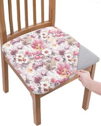 Chair Covers Spring Texture Watercolour Flower Hydrangea Elastic Seat Cover For Slipcovers Home Protector Stretch