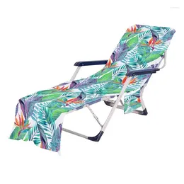 Chair Covers Portable Beach Towel Long Strap Bed Cover With Pocket For Summer Outdoor Garden Pool Sun Lounger
