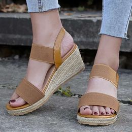Summer Sandals Women Multi Colour Platform Straw Wedge Casual Beach Shoes Sandalias MujerSandals saa Mujer
