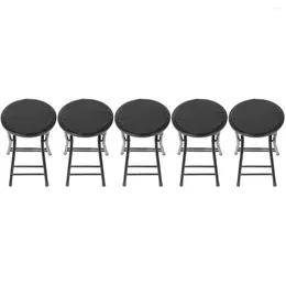 Chair Covers 5pcs Round Stool Cover Stretch Bar PU Seat