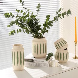 Vases Modern Flower Vase White Green Ceramic Simple Small Fresh Pot Nordic Home Living Room Decoration Arrangement