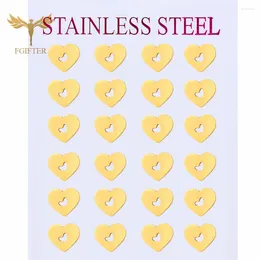 Stud Earrings Love Heart For Mother Couple Unique Hearts Design Women Gold Colour Stainless Steel Jewellery Wholesale 12 Pairs Pack