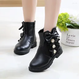 Boots Autumn Winter Children Shoes Pu Leather Casual Kids Girls Boys Rubber Fashion Non-slip Princess B120