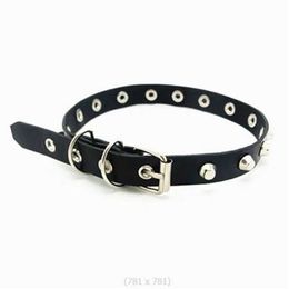 Chokers 2022 New Peak Necklace Punk Necklace Womens Black Leather Stud Rivet Necklace Gothic Jewelry Accessories d240514