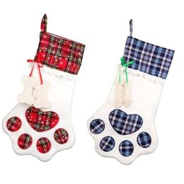 Tre Bag Christmas Pendant Socks Pet Toy Doll Present Decoration